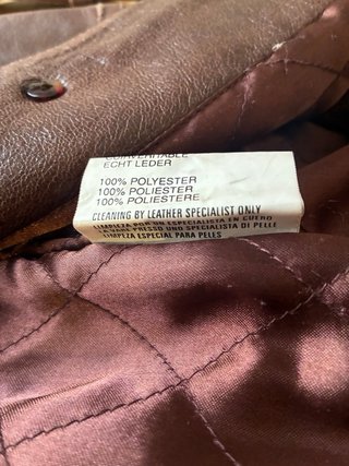 Gabardina vintage cuero real marrón