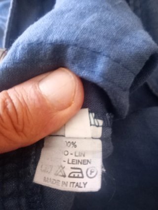 Pantaloni donna in lino blu