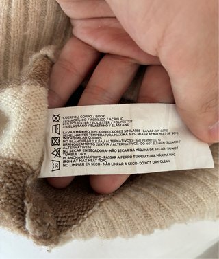 Chaleco de punto EASY WEAR rayas beige M