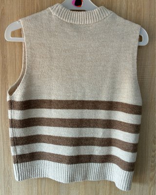 Chaleco de punto EASY WEAR rayas beige M