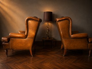 Sillones orejeros piel estilo Chester Inglés