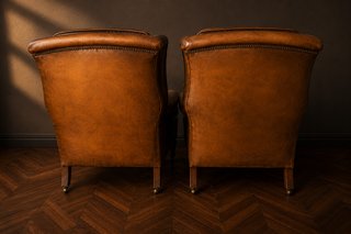 Sillones orejeros piel estilo Chester Inglés