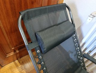Tumbona reclinable negra super cómoda + bandeja
