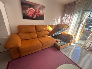 Sofá 3 plazas chaise longue con arcón