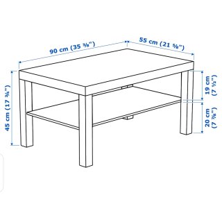 Mesa centro Ikea Lack roble blanco