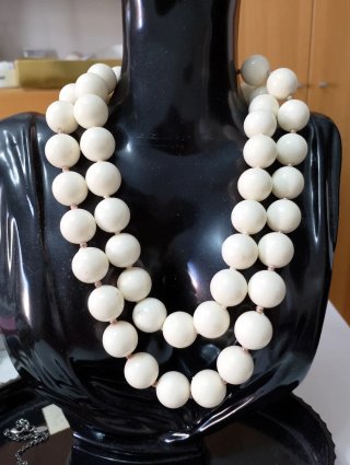 Set 2 collane vintage simil avorio