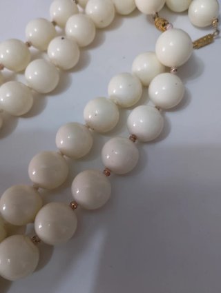 Set 2 collane vintage simil avorio
