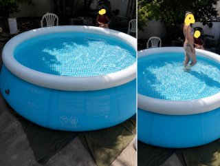 Piscina Hinchable 183x51 cm Azul y Blanca