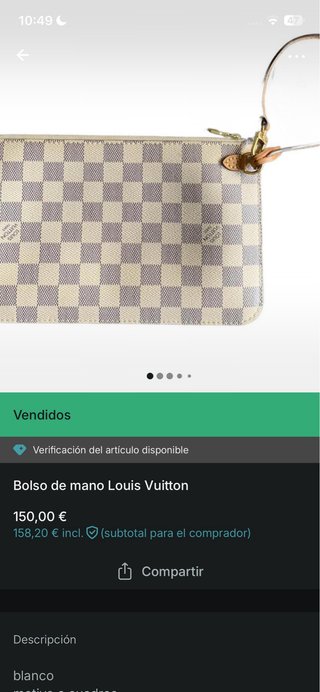 Bolso de mano Louis Vuitton Damier Azur