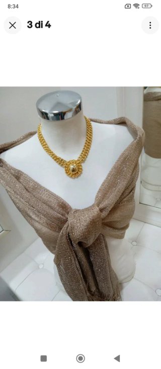 Stola coprispalle oro bronzo filo laminato