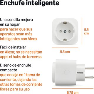 Enchufe inteligente WiFi Amazon Basics , 4 pzs