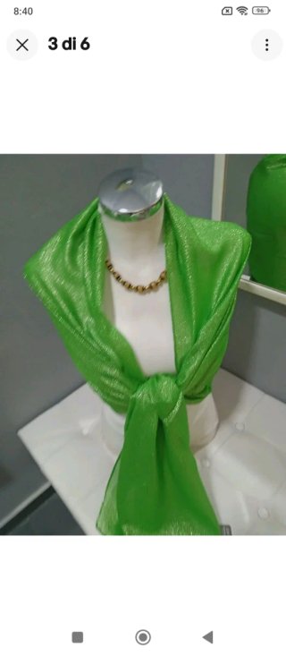 Stola coprispalle verde prato tessuto seta e coton