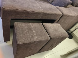 Sofá modular marrón tela