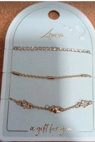 Pack 3 Pulseras Lovisa Doradas y Plateadas