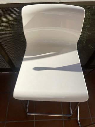 Taburete alto blanco/cromado 66 cm (2 unidades)