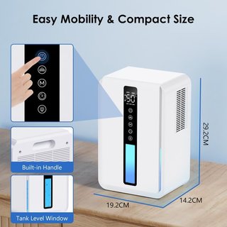 CURVAOP - Deshumidificador eléctrico de 2,5 L