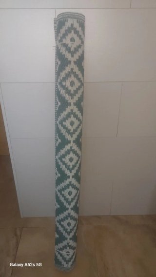 Alfombra Plástico Verde y Blanco