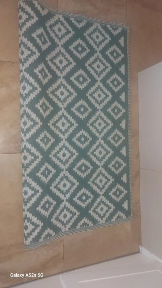 Alfombra Plástico Verde y Blanco