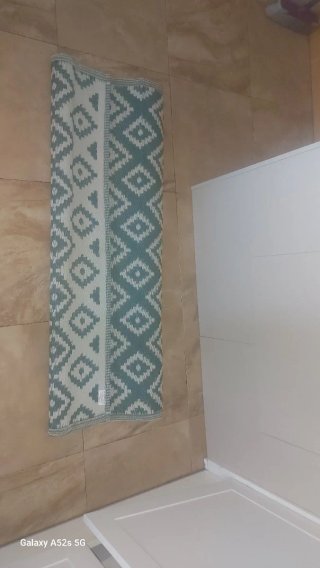 Alfombra Plástico Verde y Blanco