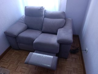 Divano reclinabile elettrico a 2 posti grigio