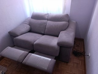 Divano reclinabile elettrico a 2 posti grigio