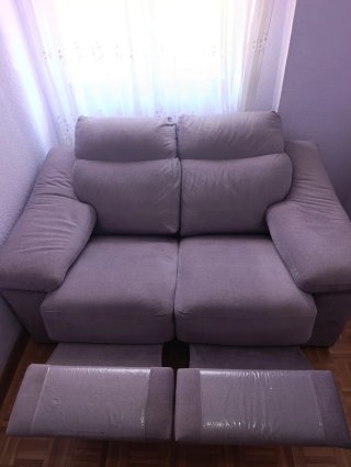 Divano reclinabile elettrico a 2 posti grigio