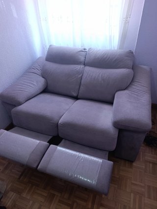 Divano reclinabile elettrico a 2 posti grigio