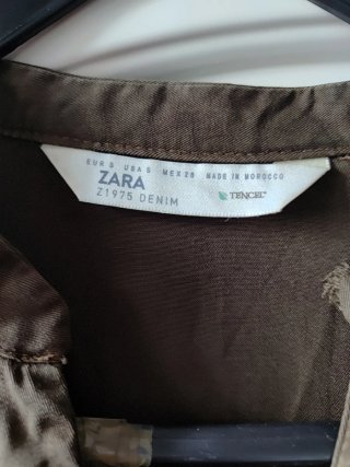Vestido Camisa Zara Verde Oliva