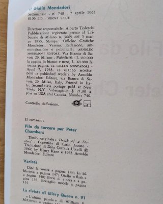Libri "Il giallo Mondadori" anni 60