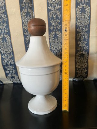Vaso potiche farmacia in porcellana bianca