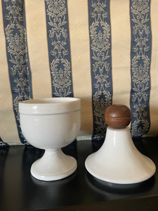 Vaso potiche farmacia in porcellana bianca
