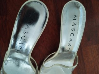 Sandalias Mascaró Vinilo T37.5 crema /plata
