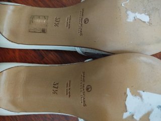 Sandalias Mascaró Vinilo T37.5 crema /plata