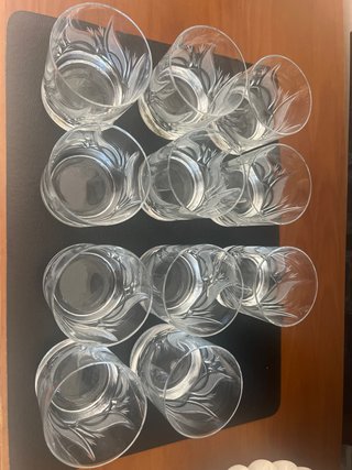 Cristalería vintage Lisa Mori cristal tallado