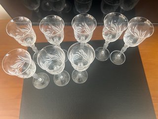 Cristalería vintage Lisa Mori cristal tallado