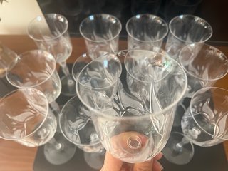 Cristalería vintage Lisa Mori cristal tallado