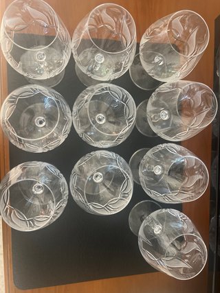 Cristalería vintage Lisa Mori cristal tallado