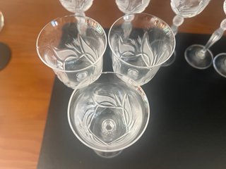 Cristalería vintage Lisa Mori cristal tallado