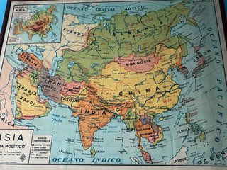 Mapa político de Asia vintage