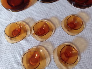 Vereco Juego de Vasos y Platos Ámbar
