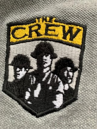 Adidas vintage polo grey embroidered logo patch sporty streetwear size L
