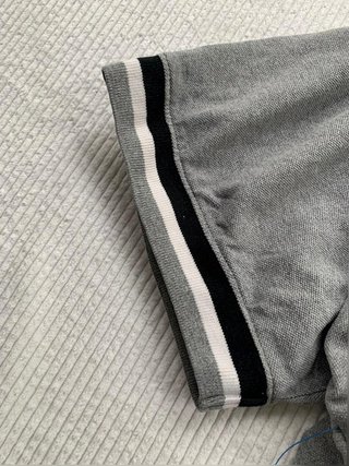 Adidas vintage polo grey embroidered logo patch sporty streetwear size L