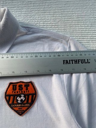 Polo Kappa UST Football Thouaré-sur-Loire blanco logo bordado talla L