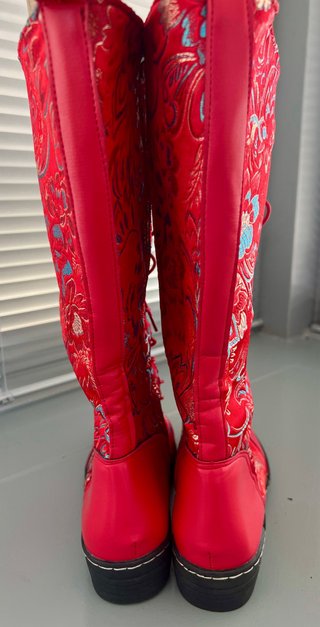 Botas rojas florales talla 40