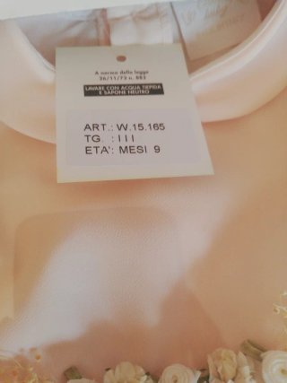 Vestito bimba panna/rosa con fiori