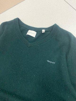 Jersey GANT Verde Cuello Pico Talla L