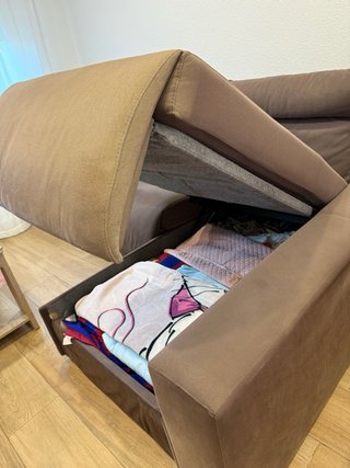Sofá chaise longue eléctrico con canapé