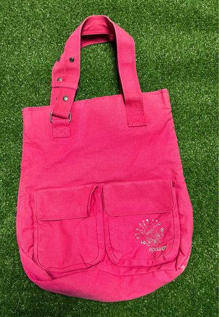 Bolso Tote Rip Curl Rosa Y2K con Strass
