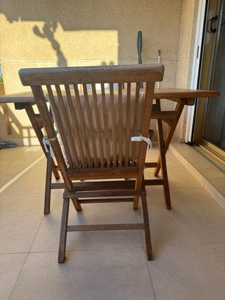 Sillas de terraza madera teca Sklum (4 uds)