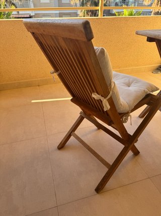 Sillas de terraza madera teca Sklum (4 uds)